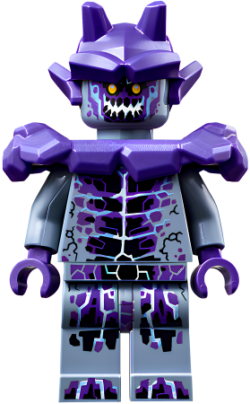 Минифигурка Lego Stone Stomper - Fully Cracked Open Chest and Legs, Open Mouth, Dark Purple Gargoyle Horns and Shoulder Pads Armor nex102 U